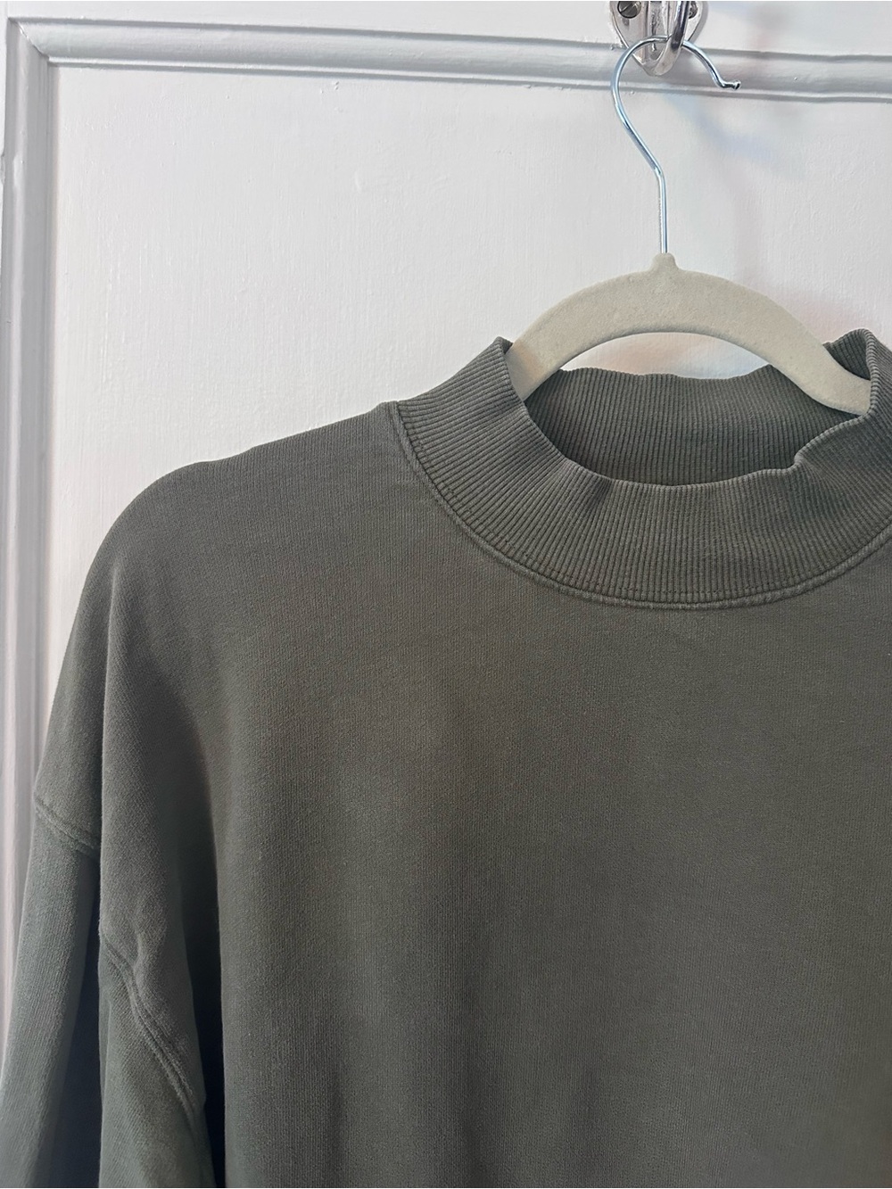 KOTN Olive Mock Neck Sweatshirt - Picture 3 of 5